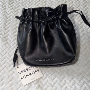 Rebecca Minkoff Black Mini Drawstring small pouch string bag